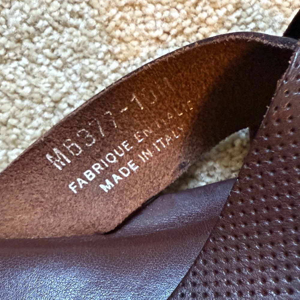 Saks Fifth Avenue Dark Brown Slide Sandals - Picture 3 of 4